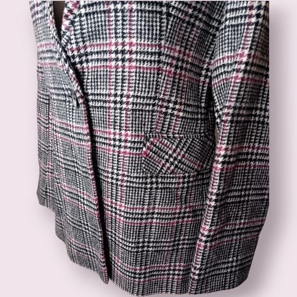 Helene London Women's Plaid Herringbone Tweed Wool Blazer - Picture 3 of 7